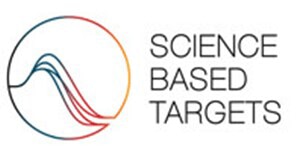 Logotipo oficial de Science Based Targets con un isotipo circular formado por líneas que representan la temperatura y texto en negro sobre fondo blanco.